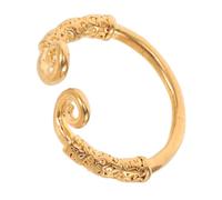 MOBUTOFU Vintage Metal Adjustable Wukong Tightening Spell Hoop Ring, Chunky Open Spiral Bangle with Cloud Engraving, Unisex Carved Finger Jewelry for Feng Shui and Statement Wear