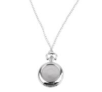 MOBUTOFU Vintage Retro Silver Pocket Watch Necklace Pendant Medium Size Creative Pendant Watch for Men Women
