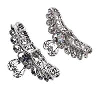 MOBUTOFU Vintage Rhinestone Hair Claw Clips with Secure Hold for Women 2pcs Metal Bird Wing Shape, Sparkling Rhinestone Embellishments for Thick Hair for Formal Occasions and Summer