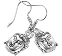 MOBUTOFU Vintage Silver Buddha Drop Earrings for Women, Dangling Buddhist Pendant Jewelry, Creative Novelty Dangle Earrings Suitable for Daily Wear and