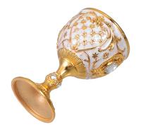 MOBUTOFU Vintage Zinc Alloy Wine Goblet Cup 30ml Mini Desktop Wine Glass with Delicate Pattern for Home Use and Family Gatherings, Retro European Elegance Dinner Goblet