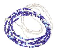 MOBUTOFU Waist Chain Jewelry Bead Handmade Dark Blue Belly Chain Set for Women Suitable for Beach Dance Travel and Parties