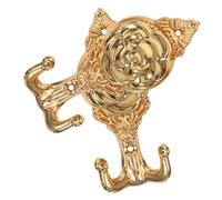 MOBUTOFU Wall Hook Decorative Wall Mounted Iron 2pcs Golden Rose Shaped for Hanging Hats and Towels Coat and Bag Hook for Hallway and Bathroom