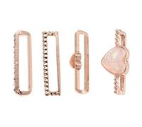 MOBUTOFU Watch Band Decorative Rings 4 Pcs Heart Shaped Metal Charms Compatible with Series 9 8 7 6 5 4 3 2 1 for Silicone Straps Casual Wear