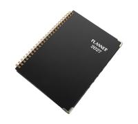 MOBUTOFU Weekly and Monthly Planner Notebook - Lightweight Coil Bound Agenda with Spiral Binding, Reinforced Cover, Metal Corners, and Goal Setting Sections for School and College Use