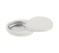 MOBUTOFU White Metal Cosmetic Jar with 360° Swivel Lid and Airtight Seal, Aluminium Alloy Solid Perfume Travel Case with Electroplated Finish and Aluminium Tray Bottom for Vanity Setups