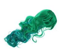 MOBUTOFU Women Long Curly Green Synthetic Wig High Temperature Fiber Stylish Design for Cosplay and Halloween Not Stimulating Skin Feels like Human Hair