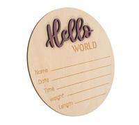 MOBUTOFU Wooden Baby Name Announcement Sign for Newborn Photography Round Birth Announcement Plaque Baby Shower Gift Natural Wood for Hospital and Home