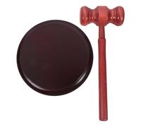 MOBUTOFU Wooden Judge Gavel with Wood Base for Auction and Office Use, Retro-Style Hammer with Comfortable Grip and Easy Display, for Collection or Legal Settings
