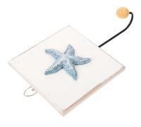 MOBUTOFU Wooden Sea Star Wall Hook for Robe and Towel with No Drilling Installation, Mediterranean Style, Simple Vintage Design for Bathroom and Home Nautical Decor