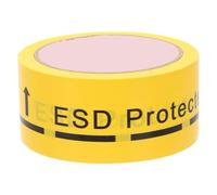 MOBUTOFU Yellow Caution Tape Roll with Strong Adhesion, Self Adhesive Warning Tape for Electrostatic Safety, Anti-static Label for Indoor Laboratories and Electronic Products