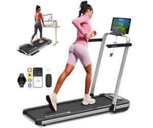 Mobvoi Home Treadmill SE Smart AI 3 in 1 Folding Treadmill Walking Pad Under Desk Running Machine 2.5 HP Compact Portable Remote Control TicSports APP Easy to Store for Home Office 120 KG 12 KMH