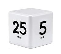 Mobxpar Digital Cube Timer, Stopwatch and Countdown Timer for Kids, Study, Workout and Yoga (White 5-15-25-45 Minutes)