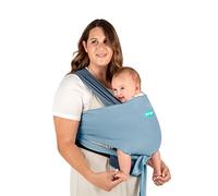 Moby Baby Wrap Carrier Easy-Wrap for Newborns to Toddlers (8-33lbs), Infant Sling Carrier, Lightweight & Hands Free Design for Mom and Dad, Adjustable for All Body Types (Sea Spray Blue)