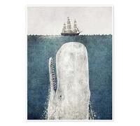 Moby on the prowl Poster by Terry Fan 50 x 70 cm Blue Wall art Wall decor