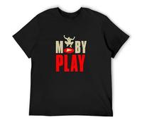 Moby Play Men's T-Shirt Graphic Printed Black Tee S