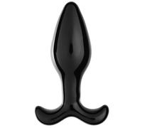 Moby Slick Black Glass Butt Plug - 4.5 Inch