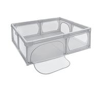Moby-System Baby Playpen, Activity Center for Children, with Non-Slip Base, Stable, Protection, Waterproof, Transport Bag, 200 x 140 cm, Grey