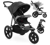 Moby-System Sport Stroller Pram for Jogging, Tricycle, Running Pushchair, for Children up to 15 kg, Foldable, Shopping Basket, Sun Canopy, All Terrain, Black