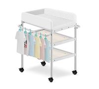 MObyat Baby Changing Table,Diaper Table Change Table, Stazione Di Cura Del Bambino Con Telaio in Legno Massello E Tavolo Da Massaggio A Rotelle Portatile Changing Station