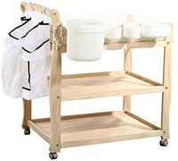 MObyat Baby Changing Table,Wood Station on Wheels, Portable Storage Nursery Organizer, Unit Dresser with Waterproof Board