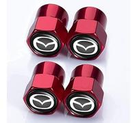MOBYAT Car Tyre Valve Cap, Red Metal, Mazda 3 MX-5 CX-3 Compatible, Dust Caps, Tire Valve Stem Cover