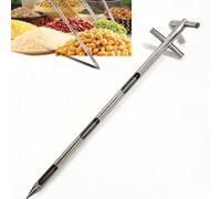 MObyat Grains Powder Sampler, 304 Stainless Steel Layered Sampling Tube, Dia 19-38mm, Double Tube Stratification And Rotation Handle Pointed Design, For Grain Peanut Cement Powder Qc 38mm