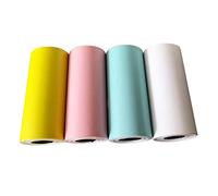 MOBYGKFY 20 Pcs Bill Receipt Square Self Adhesive Photo Portable Continuous Printing Paper Colorful Roll Thermal Sticker Gift