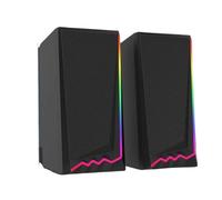 MOBYGKFY 3.5mm 3D Stereo Surround Music RGB Light Gaming Wired Speakers Sound Bar for Computer Desktop PC Loudspeakers