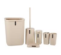 MOBYGKFY Bathroom Supplies Six-Piece Mouthwash and Teeth Holder Soap Box Toilet Set(D)