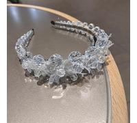 MOBYGKFY Black And White Crystal Diamond Hairband Minimalist Versatile Temperament Headwear Super Immortal Go Out