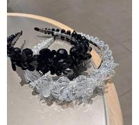 MOBYGKFY Black And White Crystal Diamond Hairband Minimalist Versatile Temperament Headwear Super Immortal Go Out