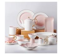 MOBYGKFY Bone China Ceramic Tableware Nordic Gold Phnom Penh high Temperature Porcelain Bowl Plate Set on The Table for Afternoon Tea