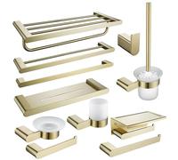 MOBYGKFY Brushed Gold Stainless Steel Bathroom Pendant Set