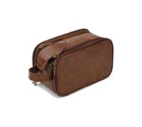MOBYGKFY Business Simple Pu Leather Cosmetics Travel Multifunctional Storage Bag Convenient Male Gender-Neutral Toiletry Bag(D)