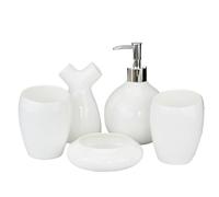 MOBYGKFY Ceramic Bathroom Set Hotel Toiletries Dental Jar Toothbrush Holder Bone Porcelain
