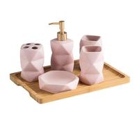 MOBYGKFY Ceramic Toiletries 4-Piece Nordic Toiletries 4-Piece Bathroom Gift Set Mouthwash Cup