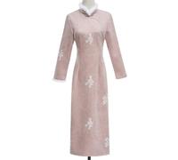 MOBYGKFY Chinese Cheongsam Young Thickened Improved Version Of The Dress(4XL)