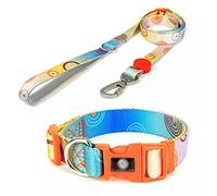 MOBYGKFY Designer Graffiti Adjustable Pet Collar Dog Leash Chest Strap Bag