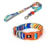 MOBYGKFY Designer Graffiti Adjustable Pet Collar Dog Leash Chest Strap Bag