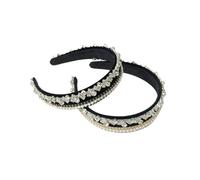 MOBYGKFY Diamond Inlaid Pearl Temperament Internet Celebrity Retro Water Drill Hair Bundle