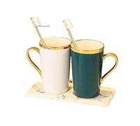 MOBYGKFY Gargle Cup Set Home Bathroom Gold Tracing Ceramic Washing-up Cup Diatom Mud Mat(Argento)