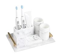 MOBYGKFY Home Nordic Bathroom Five-Piece Wash Set Supplies Brushing Cup Gargle Decoration