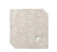 MOBYGKFY Lace Arabesque Art Table Napkin Cloth Set Wedding Party Handkerchief Restaurant Supplies Christmas Napkins