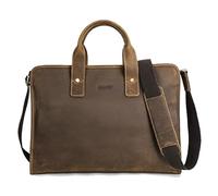 MOBYGKFY Mens Briefcase Office Bag Crazy Horse Leather Shoulder Laptop Business