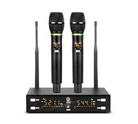 MOBYGKFY Microphone Professional Metal Body Frequency Adjustable 80M Distance for Stage Show Party Meeting