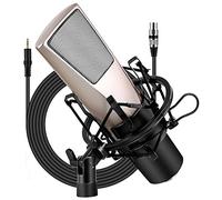 MOBYGKFY Mobile Phone Voice Conference Video Microphone Anchor Recording K Song Condenser with Shock Mount