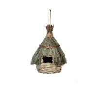 MOBYGKFY Outdoor Hummingbird House Hand Woven Bird Nest Small Able Natural Grass Birdhouse 11x22cm Birds Roosting Pocket For Garden