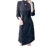 MOBYGKFY Plate Button Modified Cheongsam Dress(2XL)