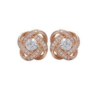 MOBYGKFY S925 Silver Jewelry Woman Flower Full Diamond Earrings